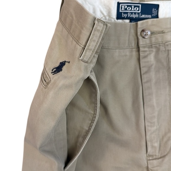 VTG 90’s Polo Ralph Lauren Ethan Pleated Front Chino Pant Tan Cotton Pony 36x32 - Picture 5 of 15